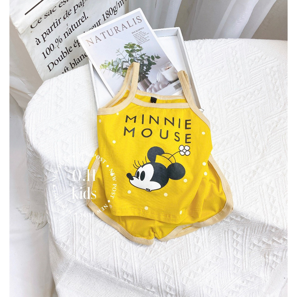 Bộ dây in hình chuột mickey dễ thương cho bé gái