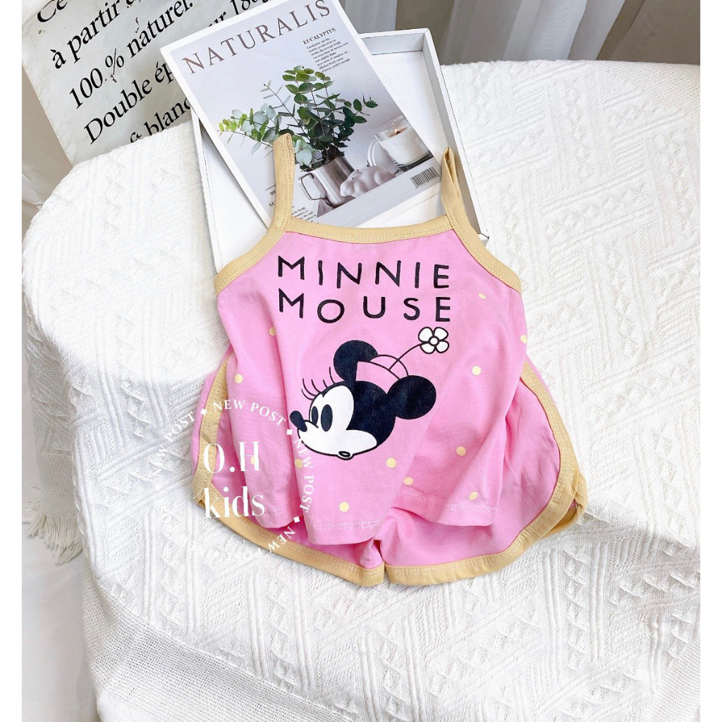 Bộ dây in hình chuột mickey dễ thương cho bé gái