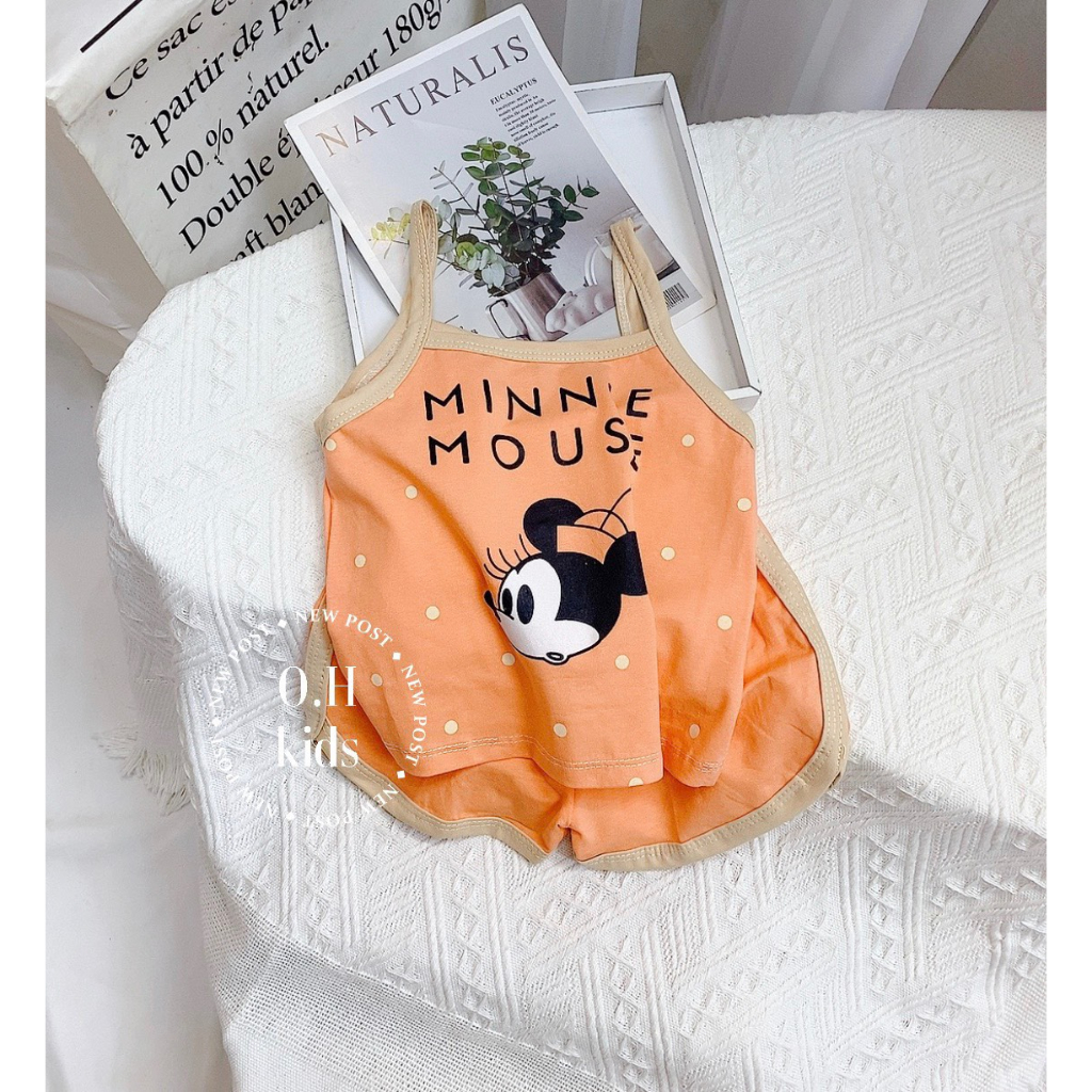 Bộ dây in hình chuột mickey dễ thương cho bé gái