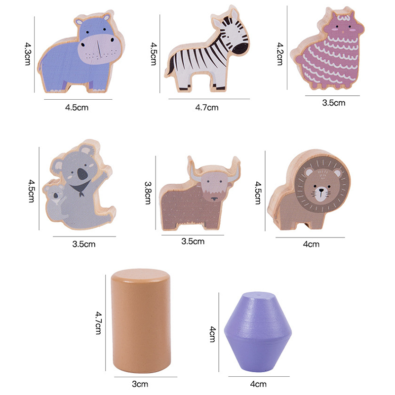Đồ chơi xếp chồng cân bằng. Bộ xếp hình cân bằng động vật bằng gỗ. Đồ chơi giáo dục sớm rèn luyện cho bé từ 3 tuổi