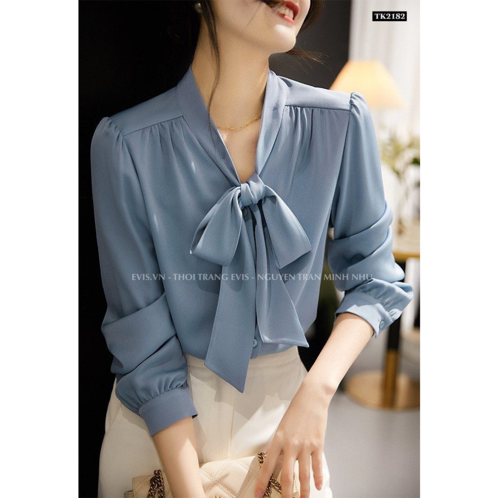 [EVIS.VN] Áo sơ mi công sở chất lụa mát sang chảnh TK2182 (ẢNH THẬT HÌNH CUỐI)