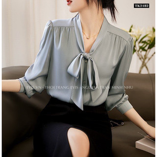 [EVIS.VN] Áo sơ mi công sở chất lụa mát sang chảnh TK2182 (ẢNH THẬT HÌNH CUỐI)