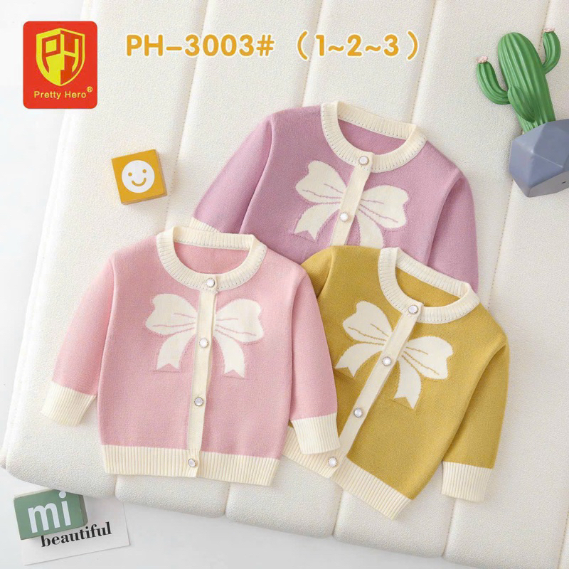 Áo Len Dài Tay Cài Giữa Cho Bé Từ Sơ Sinh bé gái (6-12kg)