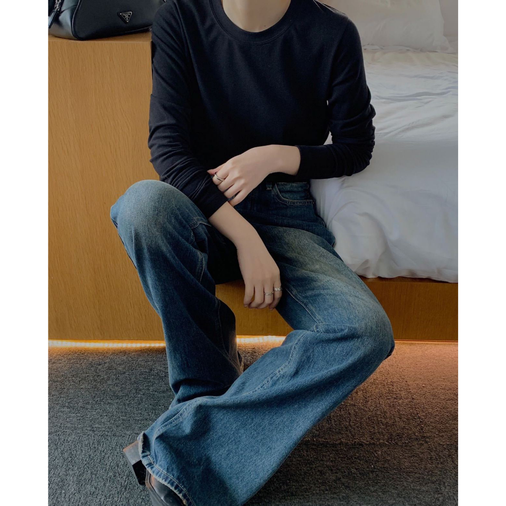 Áo Thun Body Dài Tay Korea Nữ  🌸 Phông dáng ôm trơn màu Đen | Trắng | Vàng | Nâu ulzzang sexy SIÊU HOT 🌸