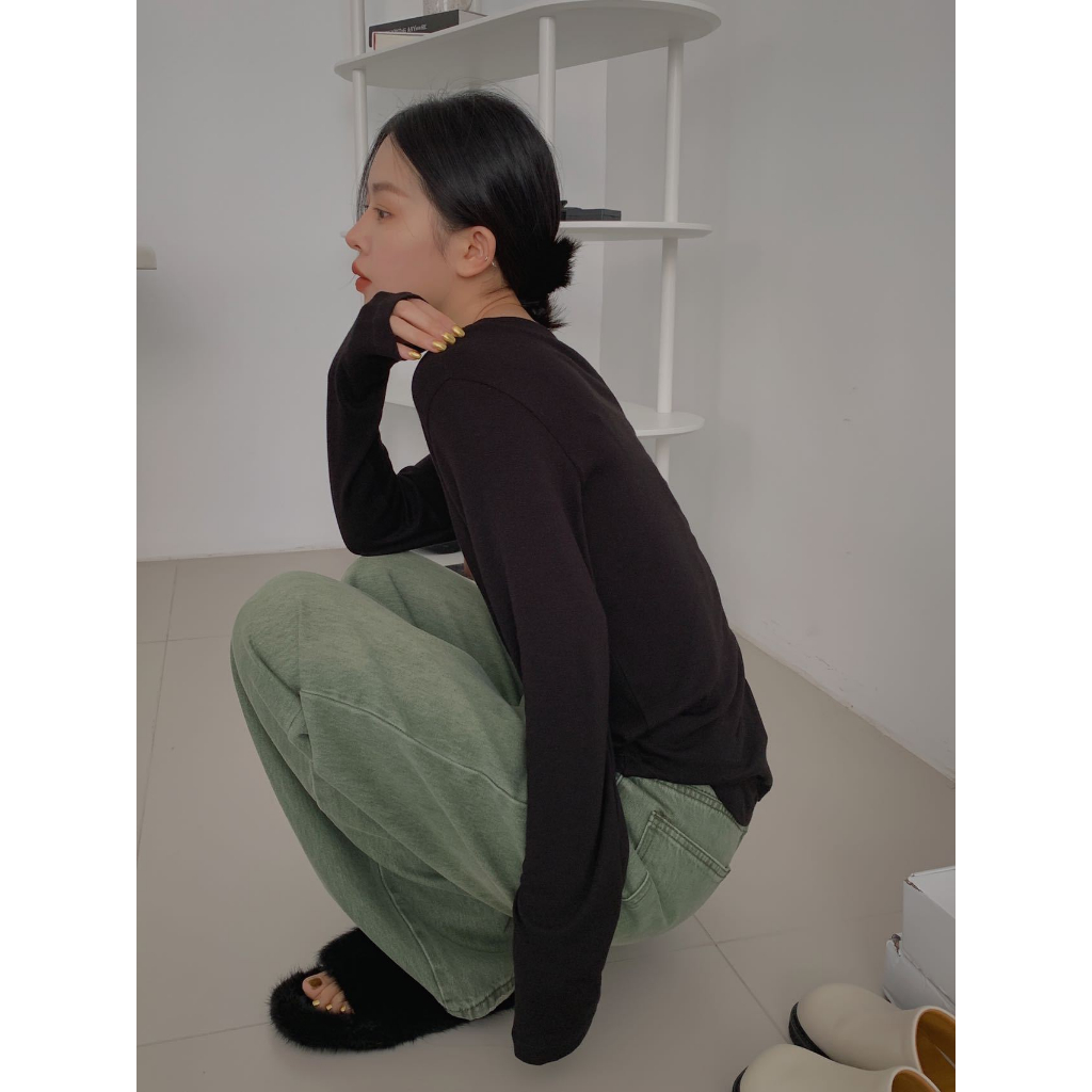 Áo Thun Body Dài Tay Korea Nữ  🌸 Phông dáng ôm trơn màu Đen | Trắng | Vàng | Nâu ulzzang sexy SIÊU HOT 🌸