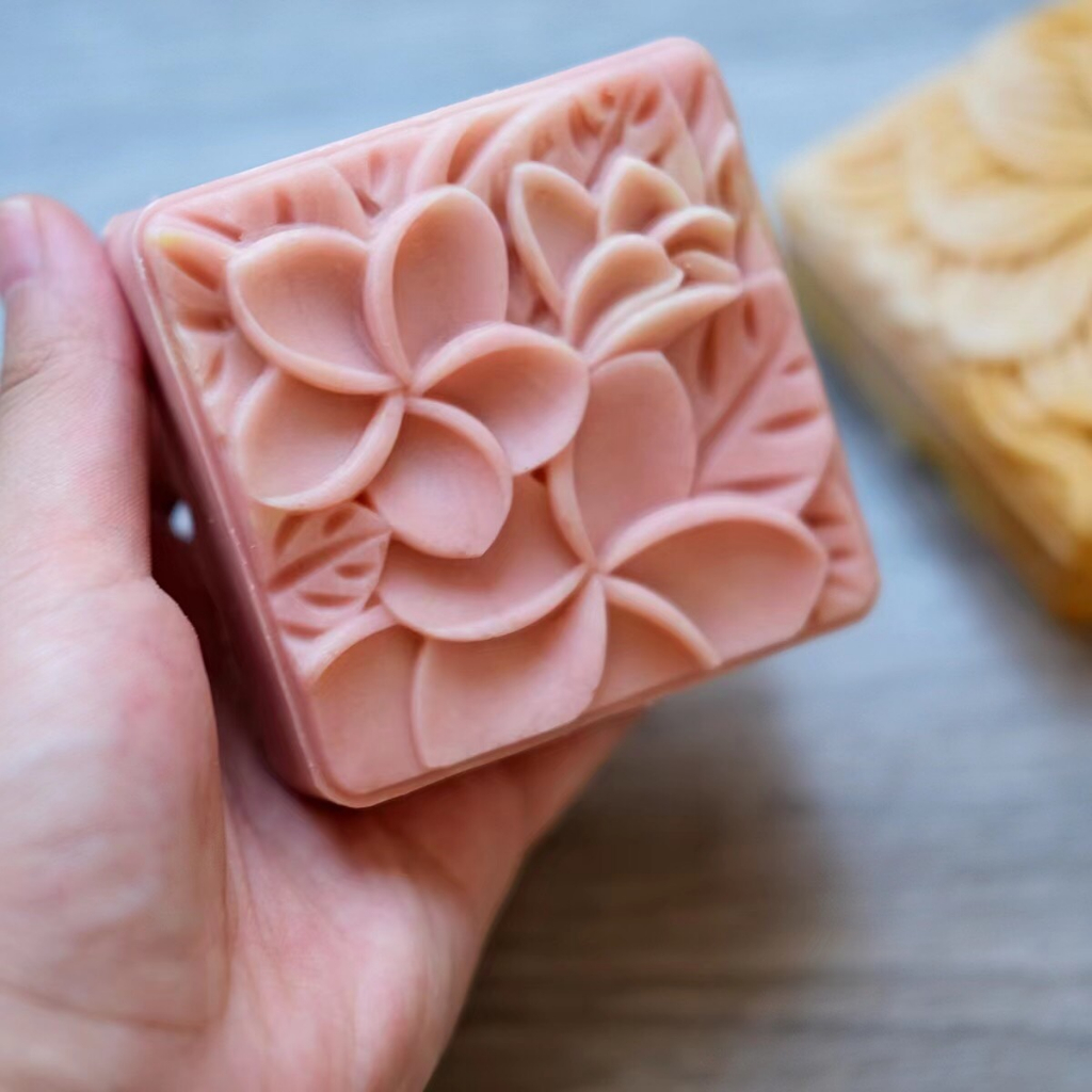 Size 150g - Khuôn trung thu lò xo 2023 VUÔNG NGỌC LAN 2 mặt 1 nhấn - Bí đỏ shop dụng cụ làm bánh