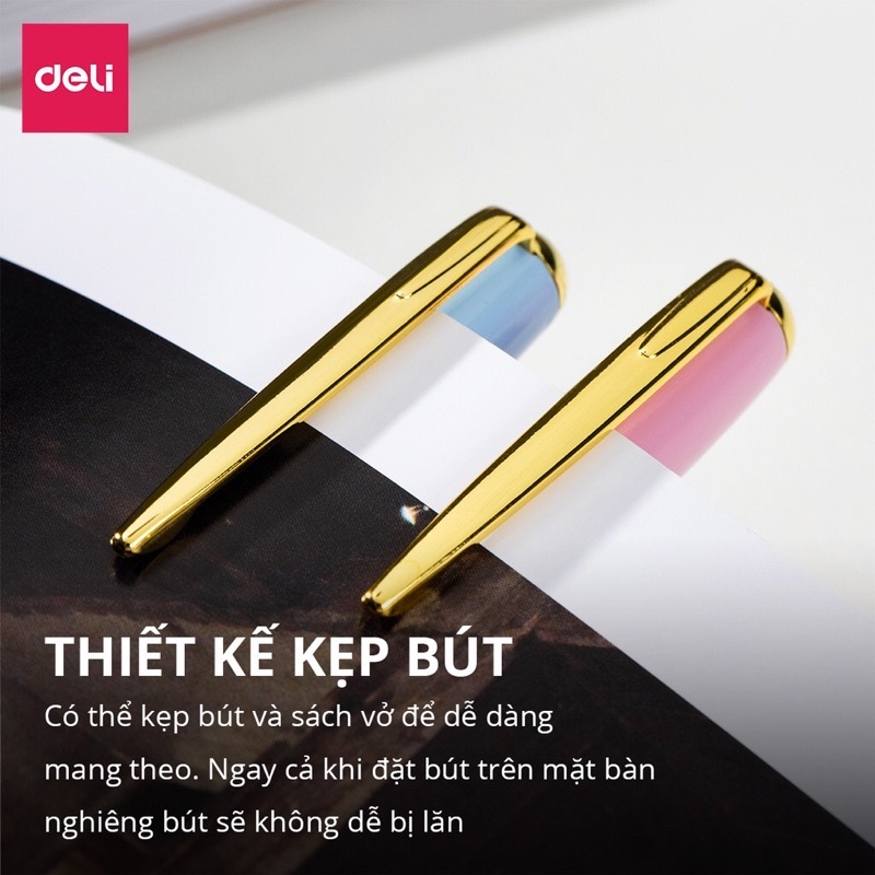 Bút máy kim loại Deli Q890 - Thiết kế trẻ trung, ngòi bút chất lượng cao, màu sắc hiện đại 890 - Có hộp đựng - CQ890