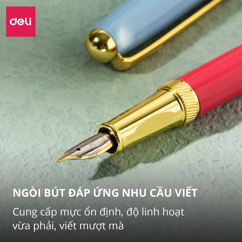 Bút máy kim loại Deli Q890 - Thiết kế trẻ trung, ngòi bút chất lượng cao, màu sắc hiện đại 890 - Có hộp đựng - CQ890