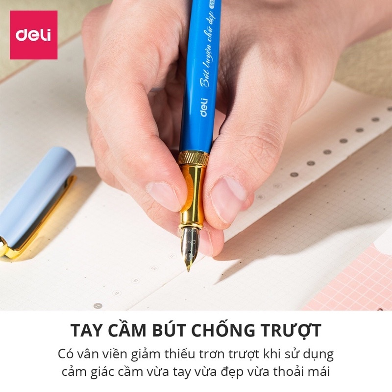 Bút máy kim loại Deli Q890 - Thiết kế trẻ trung, ngòi bút chất lượng cao, màu sắc hiện đại 890 - Có hộp đựng - CQ890