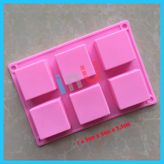 HCM -  Khuôn silicon 6 ô vuông làm bánh, rau câu, fondant trang trí