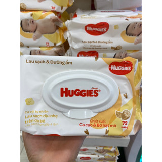 Khăn ướt Huggies bơ hạt mỡ và ca cao 72 miếng dành cho bé sơ sinh