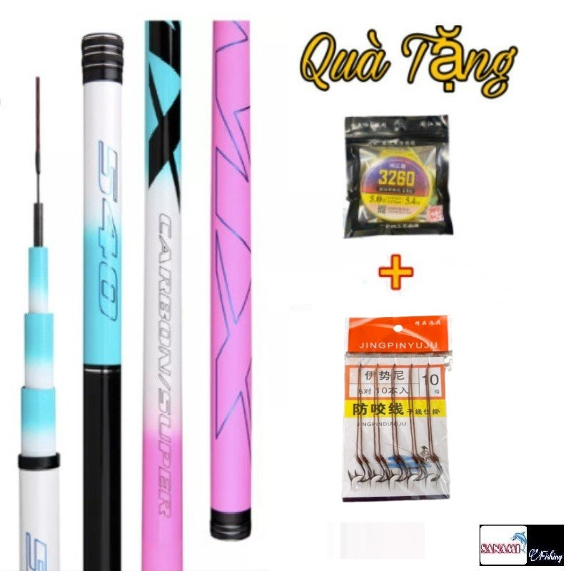 Cần Câu Tay VIX HUA (MX) 5H Tặng Kèm Ngọn Đặc 4H Chuyên Đánh Cảm Giác Gẩy Rô Diếc Cao Cấp CT56 - Sanami Fihing