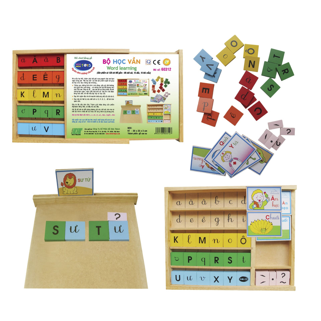 Đồ chơi gỗ Bộ học vần | Winwintoys 60312 | Phát triển trí tuệ và nhận biết mặt chữ | Đạt tiêu chuẩn CE và TCVN