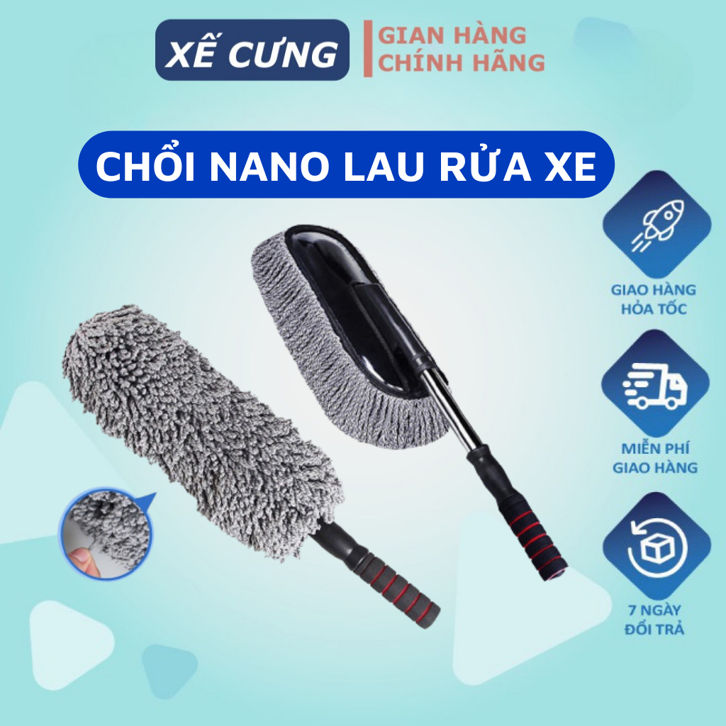 Chổi Lau Rửa Xe Ô Tô Chuyên Dụng, Chổi Lau Bụi Sợi Dầu Ô Tô Tiện Lợi - BH 1 năm