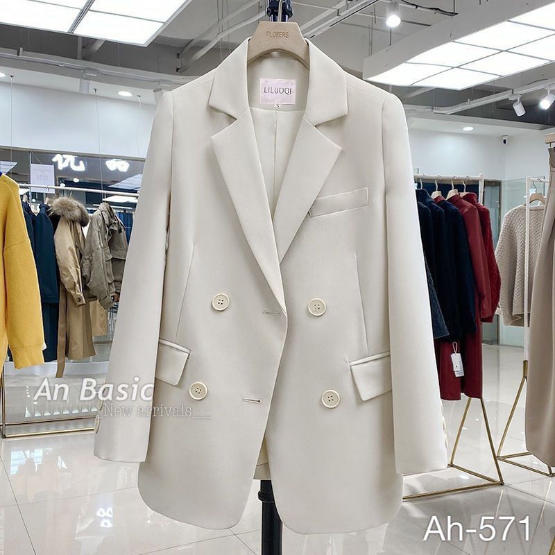 Áo Blazer 2 lớp dài tay cổ vest có đệm vai