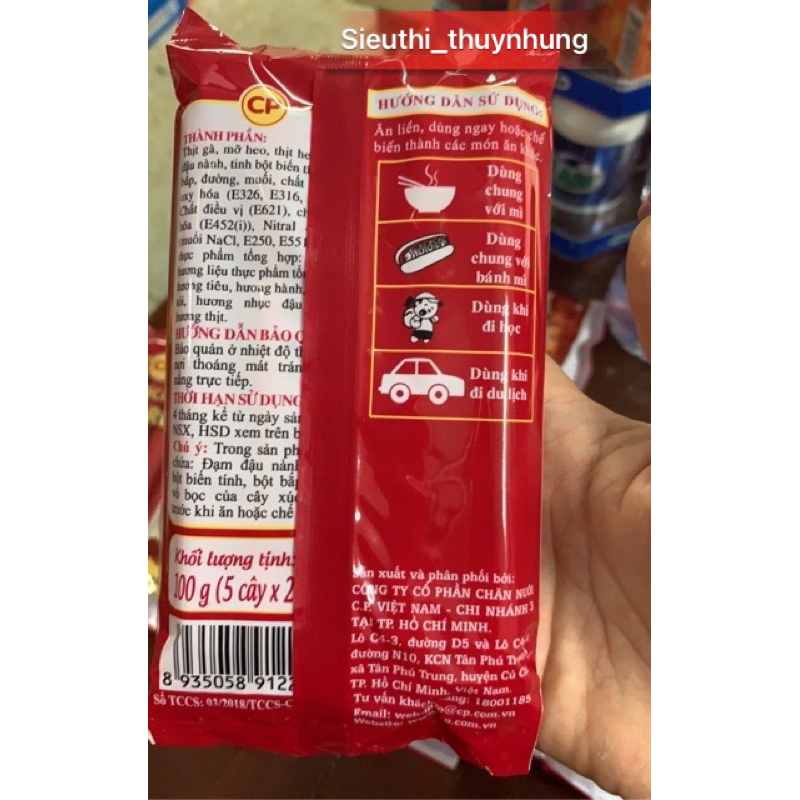 Xúc Xích Ăn Liền Red CP Tiệt Trùng Gói 100g