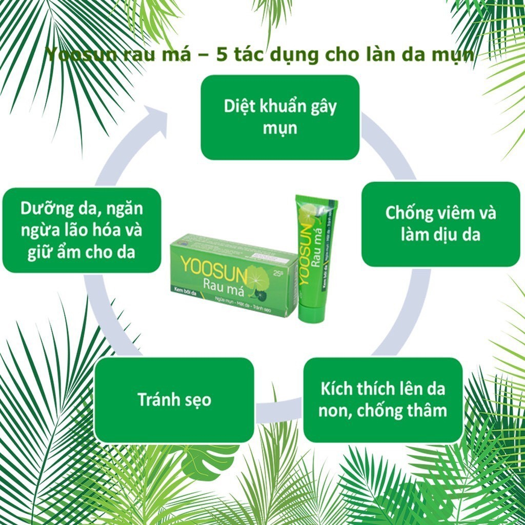 Kem Yoosun Rau Má - Giúp ngăn ngừa rôm xảy, mẩn ngứa, hăm da, diu vết muỗi đốt côn trùng cắn, dưỡng ẩm cho bé (TUÝP 50g)