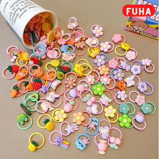 Combo 50 chun buộc tóc đính charm nhiều hình dễ thương cho bé