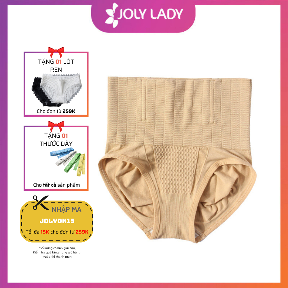 Quần gen nịt bụng nano kháng khuẩn chống cuộn, quần lót nịt bụng định hình siết eo Joly Lady