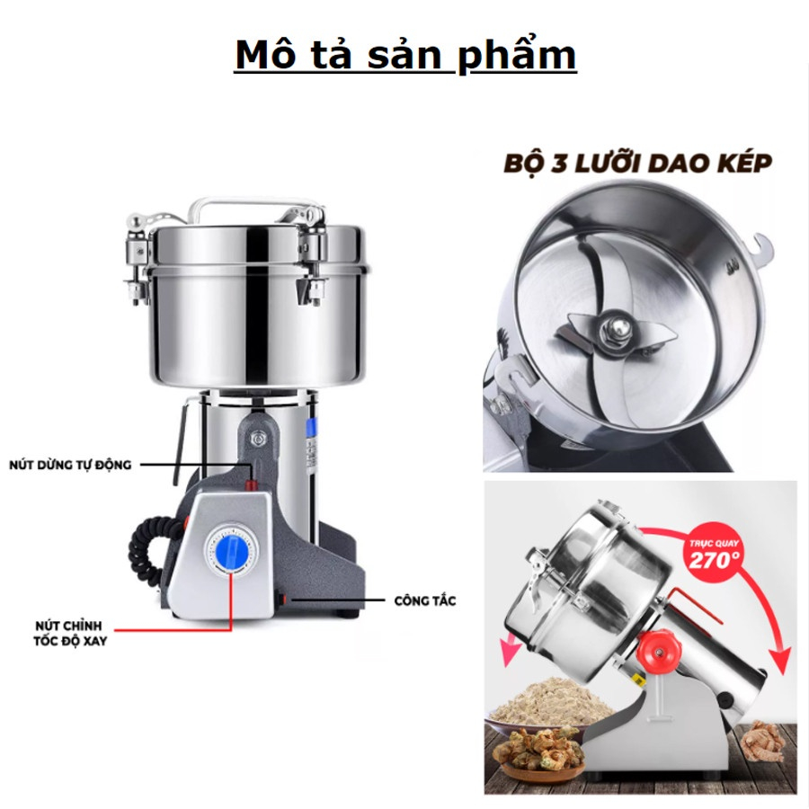 Máy xay bột khô đa năng Seka SK200, Nghiền Đồ Khô, Bột Siêu Mịn, Xay thịt - Dung Tích 1200ml Sunrise Digital