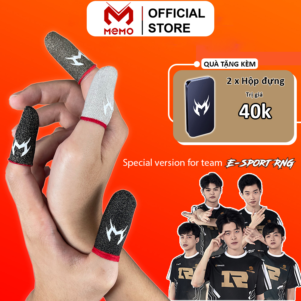 Găng tay chơi game MEMO chống mồi hôi ngón tay bao tay cảm ứng 2 ngón chơi Liên Quân mobile FF PUBG ROS trên điện thoại