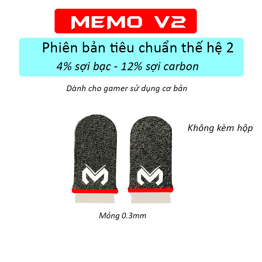 Găng tay gaming chống mồ hôi Memo V2 Finger Sleeve phiên bản bao tay cảm ứng siêu nhạy sợi carbon chơi game Liên Quân FF