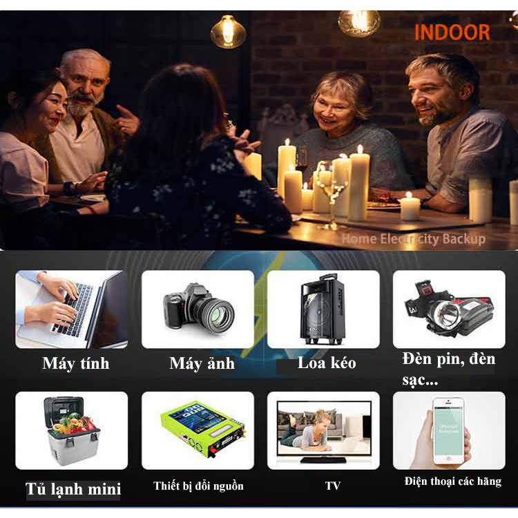 Trạm sạc dự phòng đa năng 54000mAh Ra 220V-200W Solar hàng Nhật