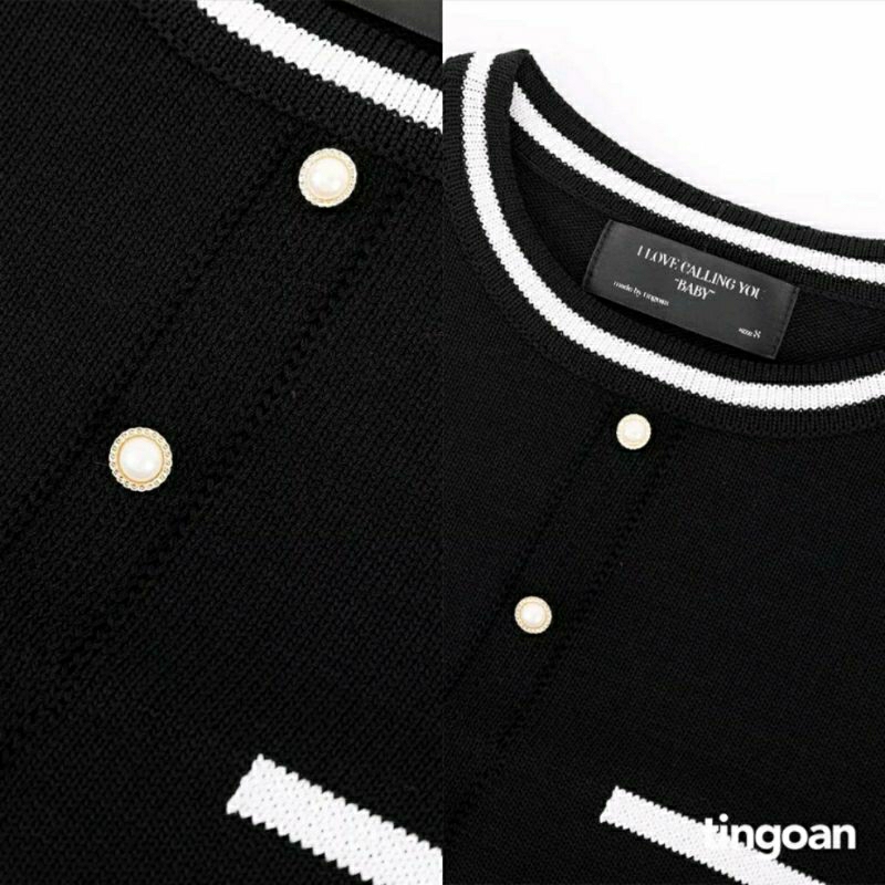 Áo len croptop Alissa đen Tingoan