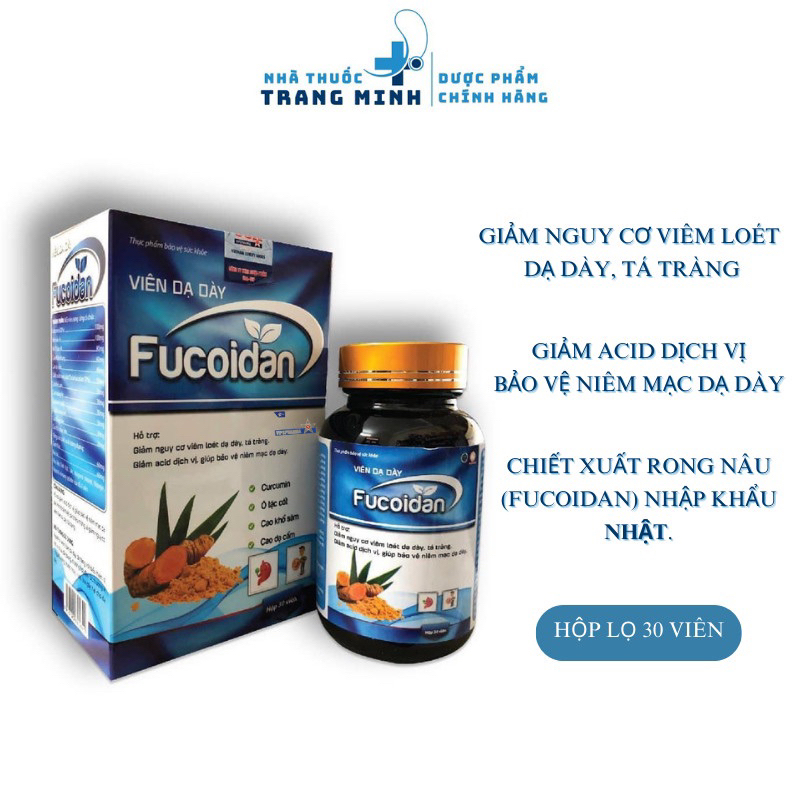 Viên Dạ Dày FUCOIDAN VIPSPHARMA - Bảo Vệ Niêm Mạc Dạ Dày, Giảm Viêm Ruột, Viêm Loét Dạ Dày, Tá Tràng