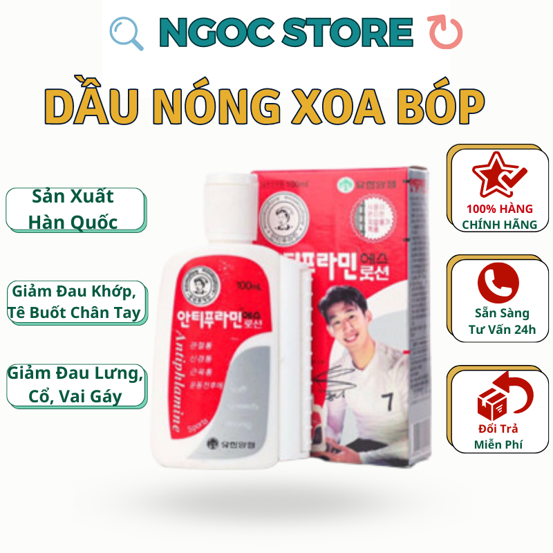 Dầu Nóng Xoa Bóp Hàn Quốc Antiphlamine 100ml