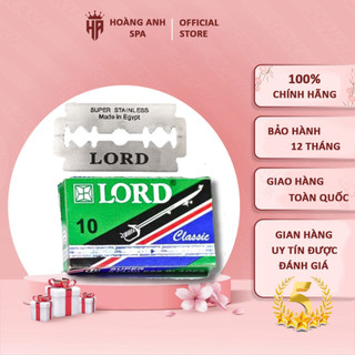 Hộp 10 lưỡi dao lam LORD cạo râu,lưỡi dao lam chính hãng chuyên dụng cho salon, spa- Hộp dao lam cạo râu