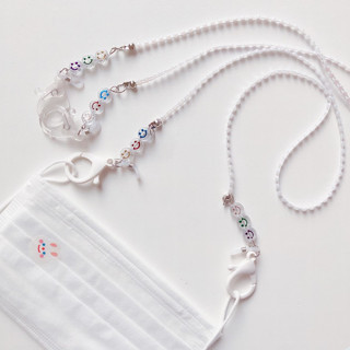 🌠By🌠Dây đeo mắt kính / khẩu trang bằng acrylic trong suốt hình mặt cười đáng yêu thời trang