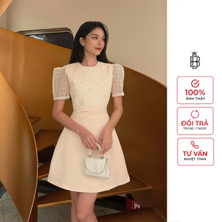  Đầm Xòe Tay Phồng Dự Tiệc Phối Ren BBSTORE'S -D2163