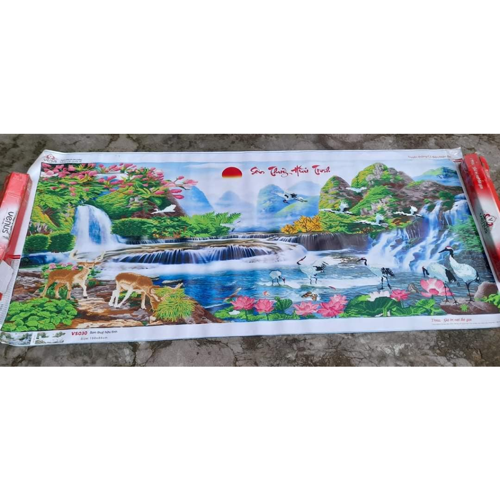 Tranh đính đá phong cảnh Sơn Thủy Hữu Tình ,tranh chưa đính đá