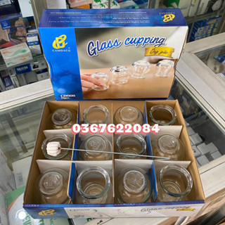 Bộ giác hơi thủy tinh dùng lửa - 12 ống (tặng cây mồi lửa)