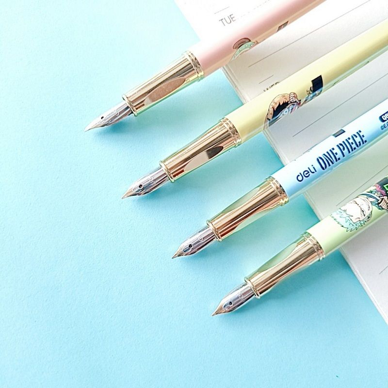 Bút máy ngòi mài Deli hình One Piece Q892 / Bút luyện chữ đẹp CQ892 tặng kèm 1 ngòi thay tay cầm định vị