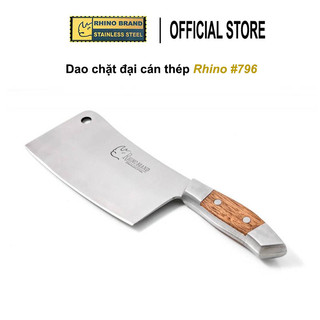 Dao chặt xương cán thép ốp gỗ cao cấp Rhino 796 nội địa Thái Lan nặng 500g