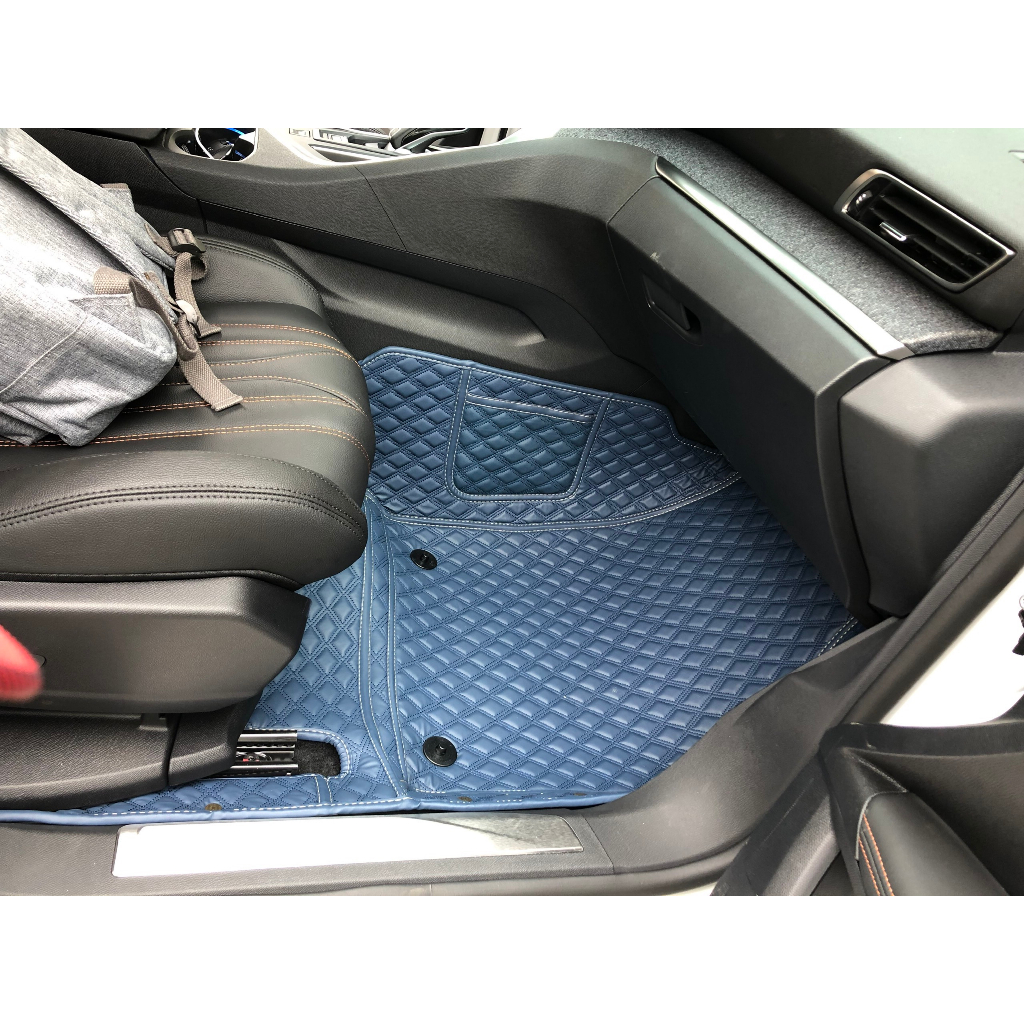 Thảm lót sàn ô tô 6D cao cấp cho Peugoet 3008 da không mùi không thấm nước phủ kín 90% sàn xe