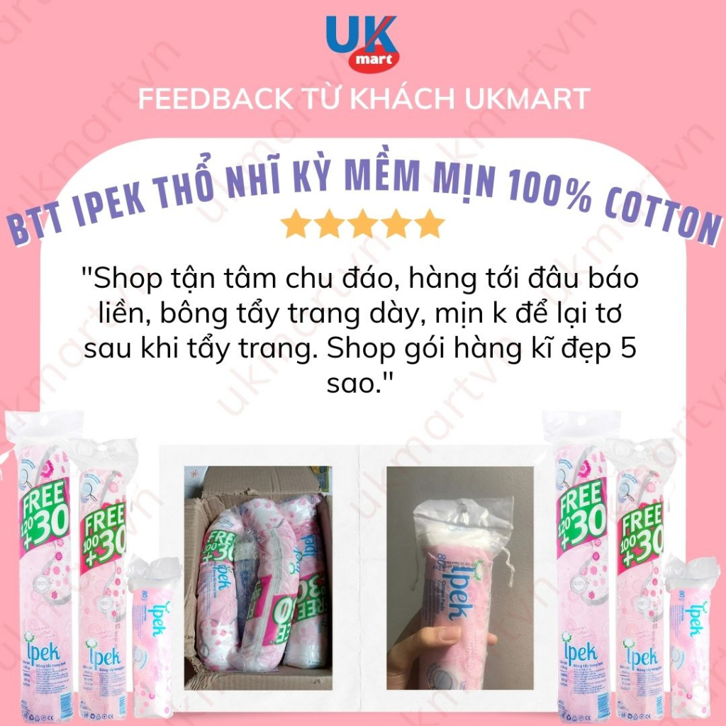 Combo 5 Bông Tẩy Trang Ipek 80 Miếng