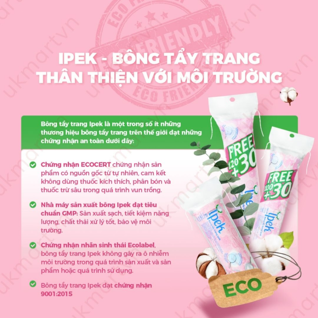 Combo 5 Bông Tẩy Trang Ipek 80 Miếng