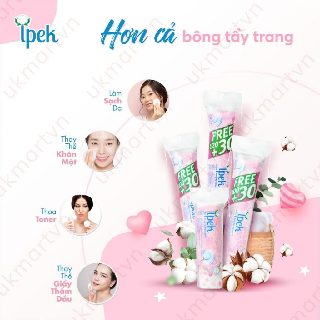 Combo 5 Bông Tẩy Trang Ipek 80 Miếng