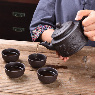 Bộ Ấm Pha Trà Hoa Văn Cổ Trang Sang Trọng-Gồm Hộp Quà Và Túi Sách Đi Kèm Sang Trọng