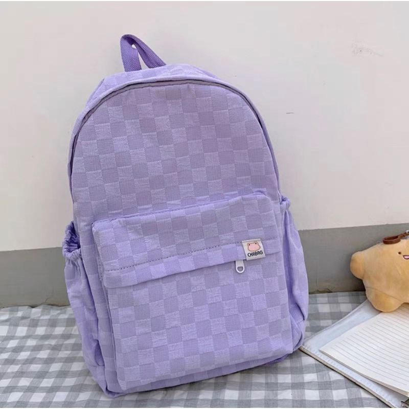 Balo caro mờ poly chống thấm màu pastel