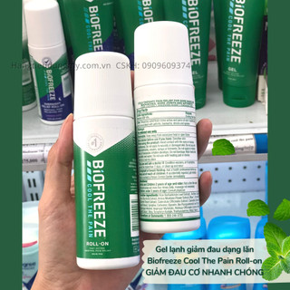 LĂN XOA BÓP GIẢM ĐAU BIOFREEZE PAIN RELIEF ROLL ON 74ML| Dầu lạnh giảm đau từ Mỹ