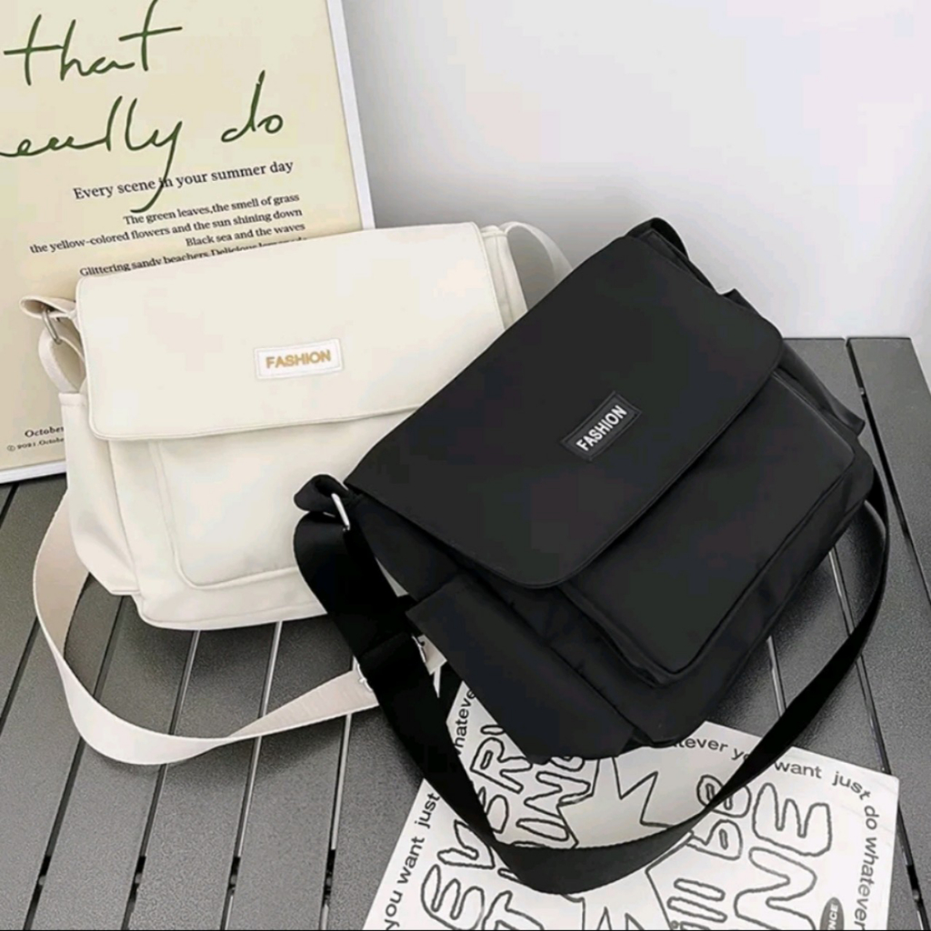 Túi đeo chéo trượt nước vải dù nilon nam nữ unisex chống nước dây kéo đựng sách a4 đi học đi chơi phong cách ulzzang