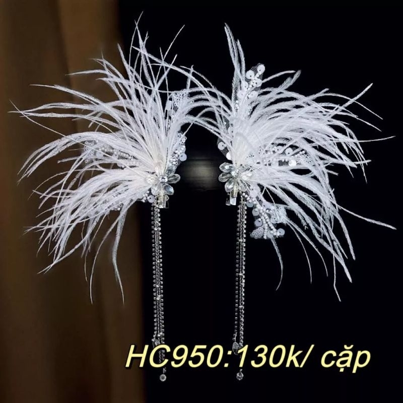 Cặp cài tóc lông vũ