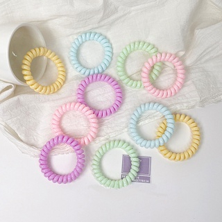 Dây buộc tóc lò xo nhiều màu sắc Pastel giao màu ngẫu nhiên