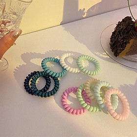 Dây buộc tóc lò xo nhiều màu sắc Pastel giao màu ngẫu nhiên