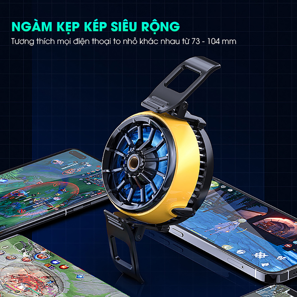 Quạt tản nhiệt điện thoại sò lạnh MEMO DLA6 làm mát siêu mạnh led gaming cho game thủ livestream chơi Liên Quân PUBG FF