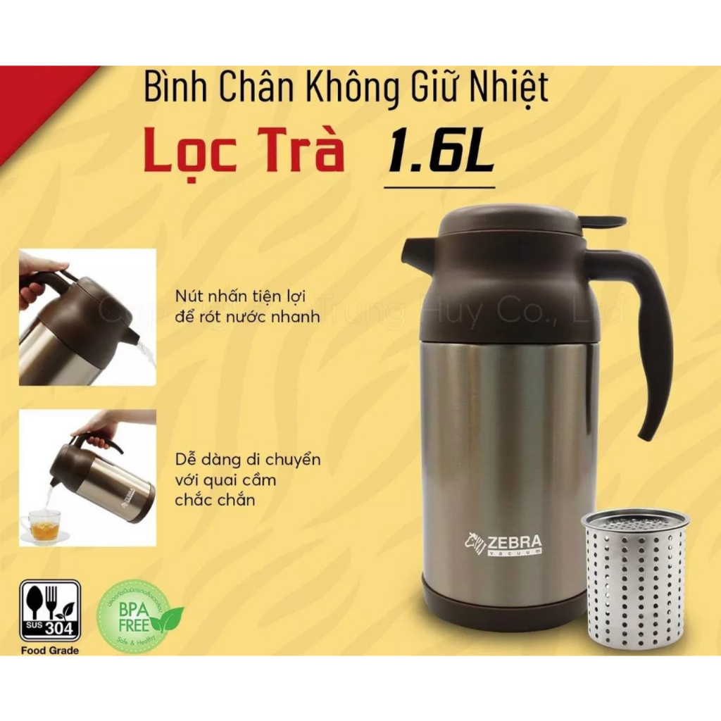 Bình trà có lọc Zebra 1.2/1.6l